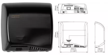 Сушилка для рук «Mediclinics» Speedflow M17AB на стену чёрная