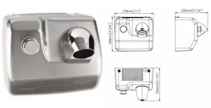 Фен «Mediclinics» SC0088HCS на стену матовый хром