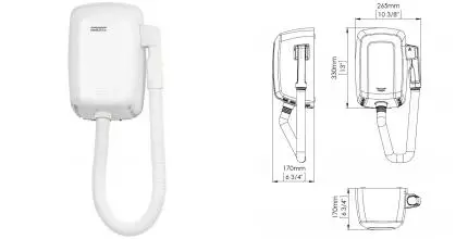 Фен «Mediclinics» SC0009 на стену белый