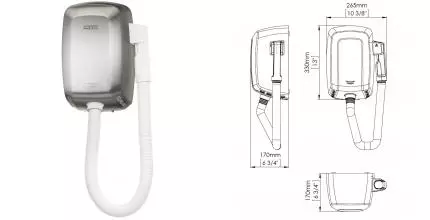 Фен «Mediclinics» SC0009CS на стену матовый хром