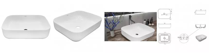 Раковина «Creo Ceramique» Pau 50/40 PU4200 фарфоровая белая Раковина «Creo Ceramique» Pau 50/40 PU4200 фарфоровая белая