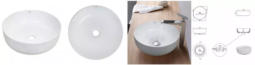 Раковина «Creo Ceramique» Pau 40/40 PU4400 фарфоровая белая Раковина «Creo Ceramique» Pau 40/40 PU4400 фарфоровая белая