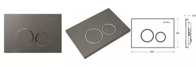 Кнопка смыва пневматическая «Allen Brau» Priority 9.20001.GR пластик графит/хром