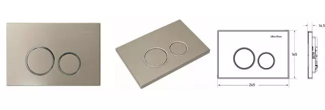 Кнопка смыва пневматическая «Allen Brau» Priority 9.20001.BN пластик никель/хром