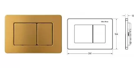 Кнопка смыва пневматическая «Allen Brau» Infinity 9.20006.GB металл брашированное золото