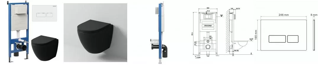 Комплект инсталляция с унитазом, крышкой и кнопкой смыва «Grossman» 97.4455BMSQ.03.000 безободковый Комплект инсталляция с унитазом, крышкой и кнопкой смыва «Grossman» 97.4455BMSQ.03.000 безободковый