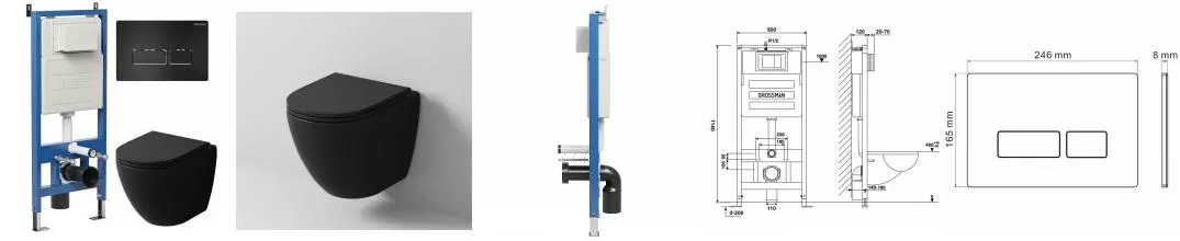 Комплект инсталляция с унитазом, крышкой и кнопкой смыва «Grossman» 97.4455BMSQ.03.210 безободковый Комплект инсталляция с унитазом, крышкой и кнопкой смыва «Grossman» 97.4455BMSQ.03.210 безободковый