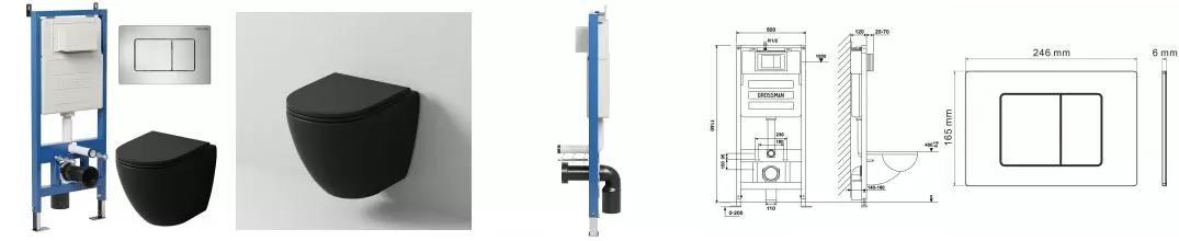 Комплект инсталляция с унитазом, крышкой и кнопкой смыва «Grossman» 97.4455BMSQ.04.12M безободковый Комплект инсталляция с унитазом, крышкой и кнопкой смыва «Grossman» 97.4455BMSQ.04.12M безободковый