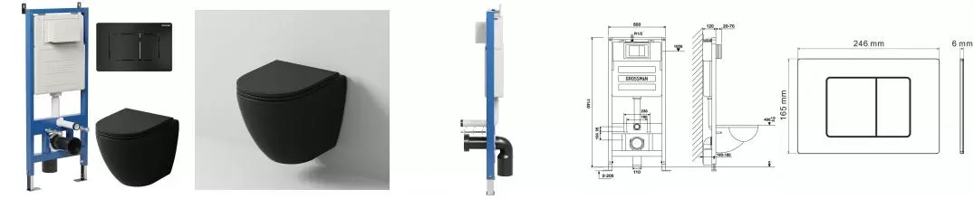 Комплект инсталляция с унитазом, крышкой и кнопкой смыва «Grossman» 97.4455BMSQ.04.21M безободковый Комплект инсталляция с унитазом, крышкой и кнопкой смыва «Grossman» 97.4455BMSQ.04.21M безободковый