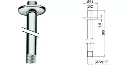 Кронштейн для верхнего душа «Adell» 15784103 30 хром