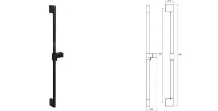 Штанга для душа «Ravak» Chrome 974.20 чёрная