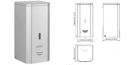 Дозатор для мыла «Mediclinics» DJS0039ACS на стену матовый хром