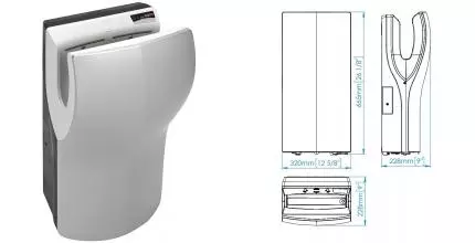 Сушилка для рук «Mediclinics» Dualflow Plus M24ACS на стену матовый хром