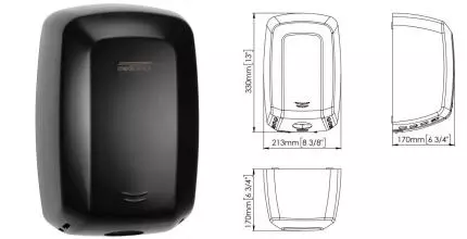 Сушилка для рук «Mediclinics» Machflow Plus M19AB чёрная