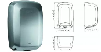 Сушилка для рук «Mediclinics» Machflow Plus M09ACS на стену матовый хром