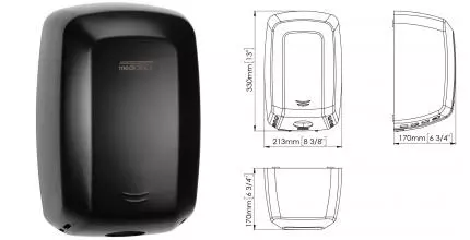 Сушилка для рук «Mediclinics» Machflow Plus M09AB на стену чёрная