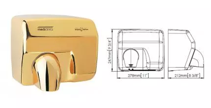 Сушилка для рук «Mediclinics» Saniflow E88AO на стену золото