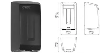 Сушилка для рук «Mediclinics» Saniflow M04AB на стену чёрная