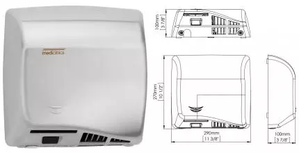 Сушилка для рук «Mediclinics» Saniflow M06ACS на стену матовый хром