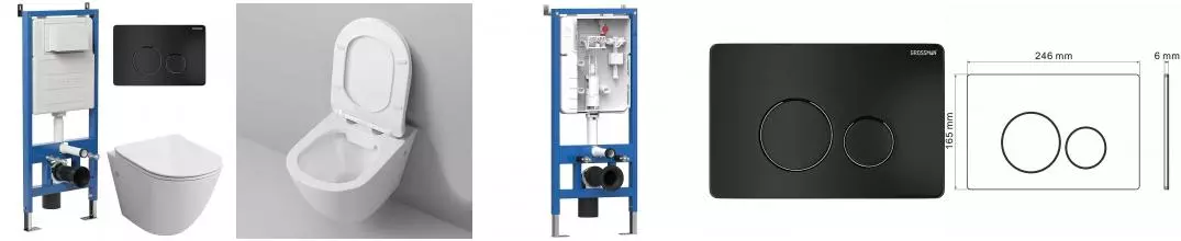 Комплект инсталляция с унитазом, крышкой и кнопкой смыва «Grossman» 97.4411SQ.05.21M безободковый Комплект инсталляция с унитазом, крышкой и кнопкой смыва «Grossman» 97.4411SQ.05.21M безободковый