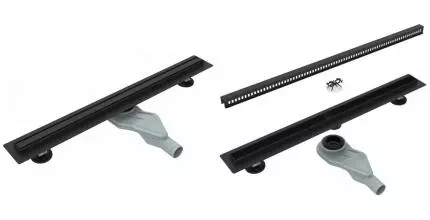 Душевой лоток «Esbano» Slim Side-60см боковой выпуск чёрный 