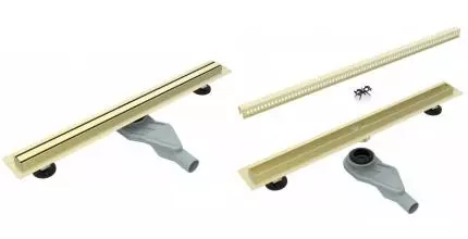 Душевой лоток «Esbano» Slim Side-80см боковой выпуск золото матовое 