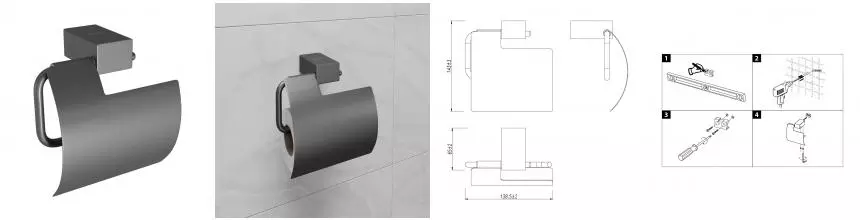 Держатель для туалетной бумаги «Lemark» Smooth Line 9726012 на стену графит Держатель для туалетной бумаги «Lemark» Smooth Line 9726012 на стену графит