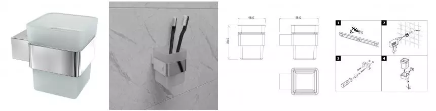 Стакан для зубных щёток «Lemark» Smooth Line 9731013 на стену хром Стакан для зубных щёток «Lemark» Smooth Line 9731013 на стену хром