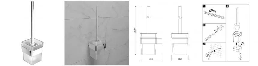 Ёршик для унитаза «Lemark» Smooth Line 9761019 на стену хром