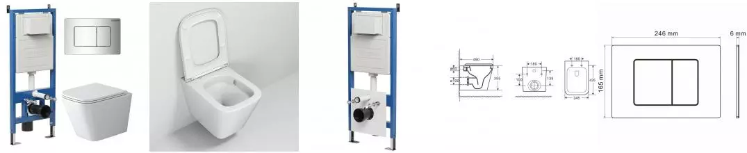 Комплект инсталляция с унитазом, крышкой и кнопкой смыва «Grossman» 97.4479SQ.04.10M безободковый белый Комплект инсталляция с унитазом, крышкой и кнопкой смыва «Grossman» 97.4479SQ.04.10M безободковый белый