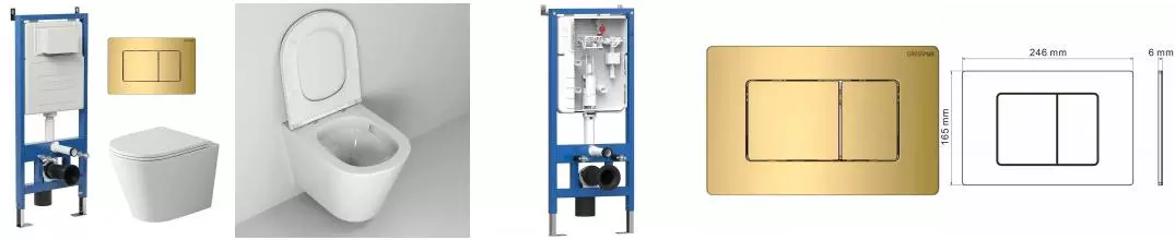 Комплект инсталляция с унитазом, крышкой и кнопкой смыва «Grossman» 97.4478SQ.04.30M безободковый белый Комплект инсталляция с унитазом, крышкой и кнопкой смыва «Grossman» 97.4478SQ.04.30M безободковый белый