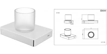 Стакан для зубных щёток «Black & White» Gravity GA-9605C на стену хром