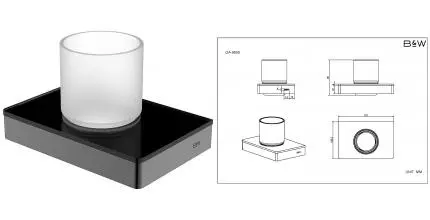 Стакан для зубных щёток «Black & White» Gravity GA-9605GM на стену оружейная сталь