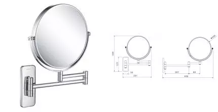 Косметическое зеркало «Акватек» AQ4911CR на стену хром