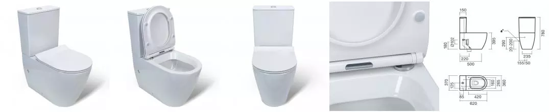 Уценка, Унитаз компакт «Sanitana» Coral белый с сиденьем термопласт с микролифтом белый Уценка, Унитаз компакт «Sanitana» Coral белый с сиденьем термопласт с микролифтом белый