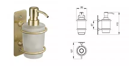 Дозатор для мыла «Timo» Nelson 160038 на стену антик Дозатор для мыла «Timo» Nelson 160038 на стену антик