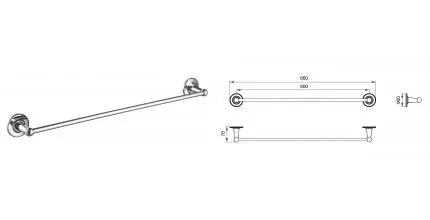 Полотенцедержатель «Timo» Nelson 150053 на стену хром Полотенцедержатель «Timo» Nelson 150053 на стену хром