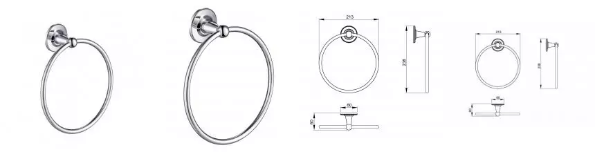 Полотенцедержатель «Timo» Nelson 150050 на стену хром Полотенцедержатель «Timo» Nelson 150050 на стену хром