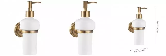 Дозатор для мыла «Fora» Real FOR-RE021 на стену бронза