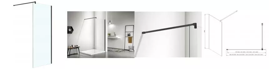 Душевая перегородка «Azario» Chicago Walk-in AZ-NAR6310 100/195 прозрачная/чёрная универсальная Душевая перегородка «Azario» Chicago Walk-in AZ-NAR6310 100/195 прозрачная/чёрная универсальная