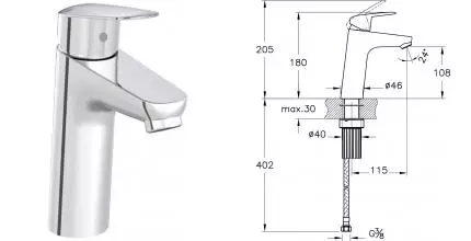 Смеситель для раковины «Vitra» Flow Round A42925EXP хром Смеситель для раковины «Vitra» Flow Round A42925EXP хром