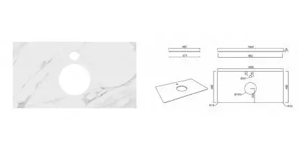 Мебельная столешница «Kerama Marazzi» Монте Тиберио 100 керамогранит серая