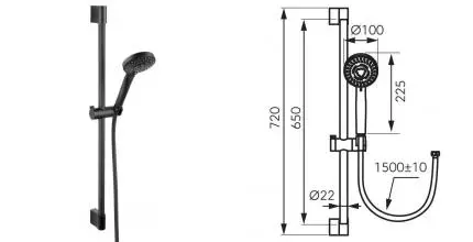 Душевой гарнитур «Ferro» Horn Black N370BL-B чёрный матовый Душевой гарнитур «Ferro» Horn Black N370BL-B чёрный матовый