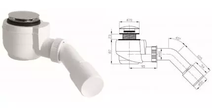 Сифон для поддона «PlastBrno» EWCR502 хром Клик-клак Сифон для поддона «PlastBrno» EWCR502 хром Клик-клак