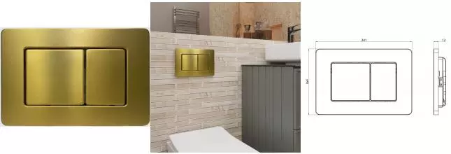 Кнопка смыва «Charus» Robusto FP.310.BG.05 металл брашированное золото Кнопка смыва «Charus» Robusto FP.310.BG.05 металл брашированное золото