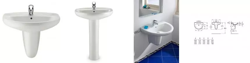Раковина «Roca» Victoria 52 7327395000 фарфоровая белая