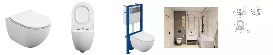 Подвесной унитаз безободковый «Cersanit» Brasko Smart 64824 белый с сиденьем дюропласт с микролифтом Подвесной унитаз безободковый «Cersanit» Brasko Smart 64824 белый с сиденьем дюропласт с микролифтом