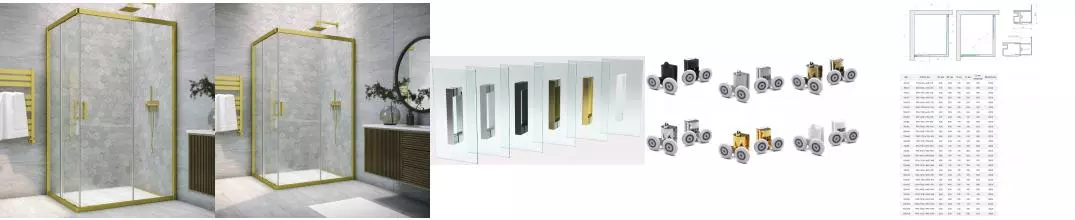 Душевой угол-ограждение «Vegas Glass» ZA-F Novo h2000 80/70 crystalvision/золото матовое без поддона универсальный Душевой угол-ограждение «Vegas Glass» ZA-F Novo h2000 80/70 crystalvision/золото матовое без поддона универсальный