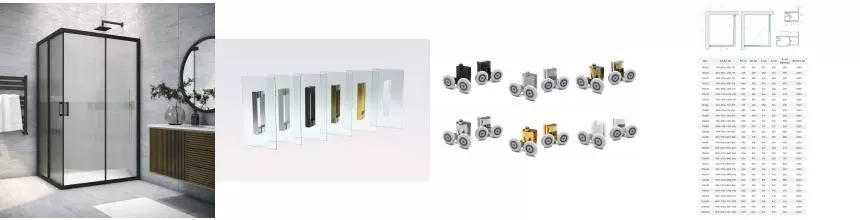Душевой угол-ограждение «Vegas Glass» ZA-F Novo h2000 90/85 Moru/чёрный матовый без поддона универсальный