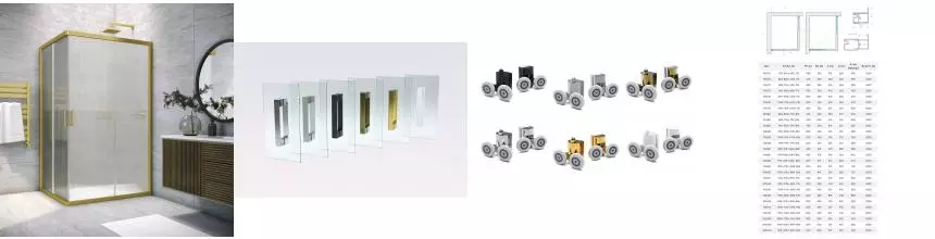 Душевой угол-ограждение «Vegas Glass» ZA-F Novo h2000 90/85 Moru/золото матовое без поддона универсальный
